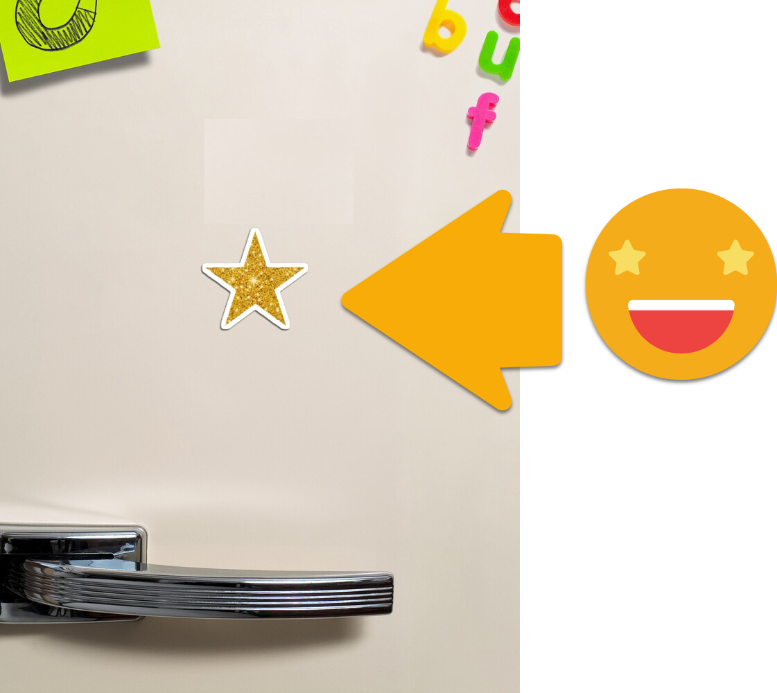 Gold star on the fridge.png